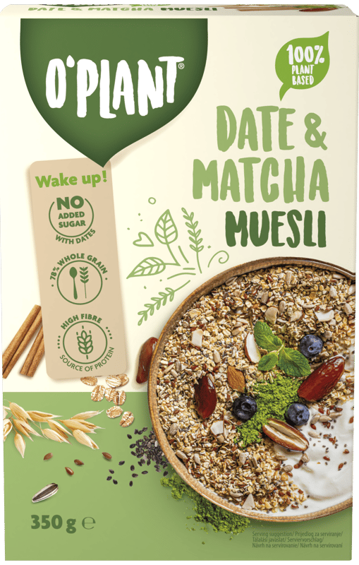 O'Plant Musli cu matcha & curmale