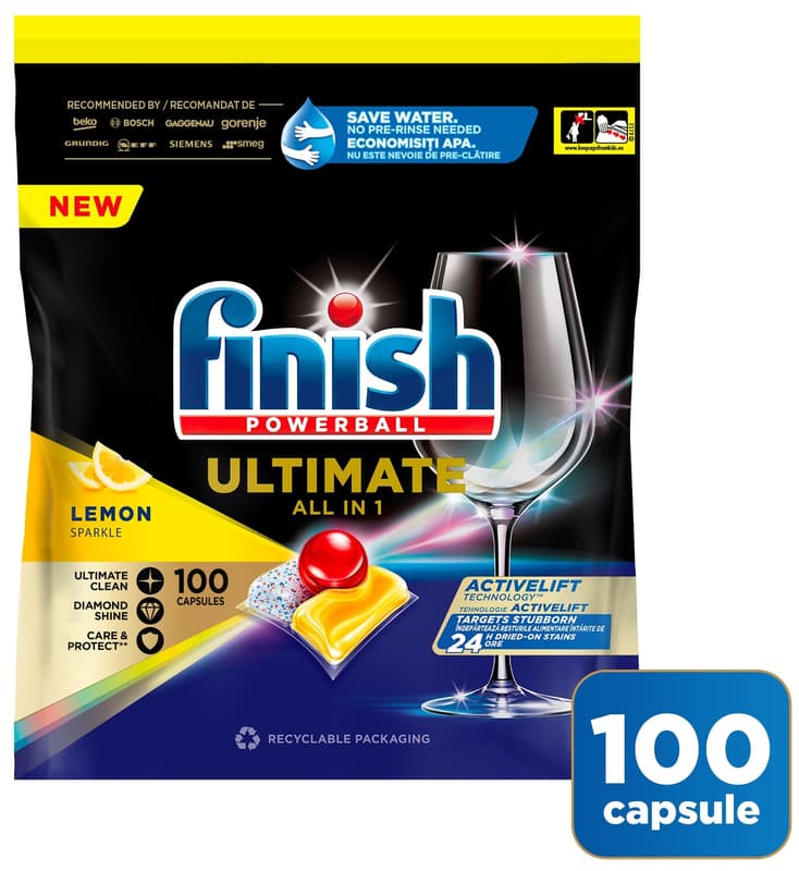 Finish Ultimate All in 1 Detergent tablete masina de spalat vase, lamaie, 100 spalari