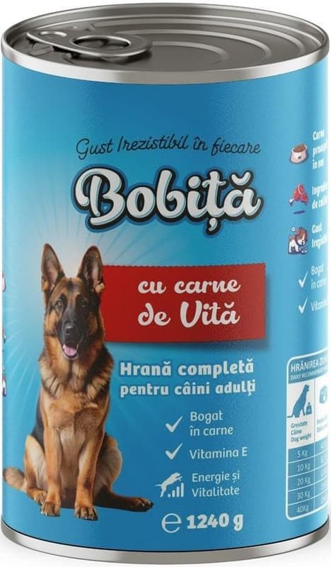Bobita Conserva pentru caine, cu vita