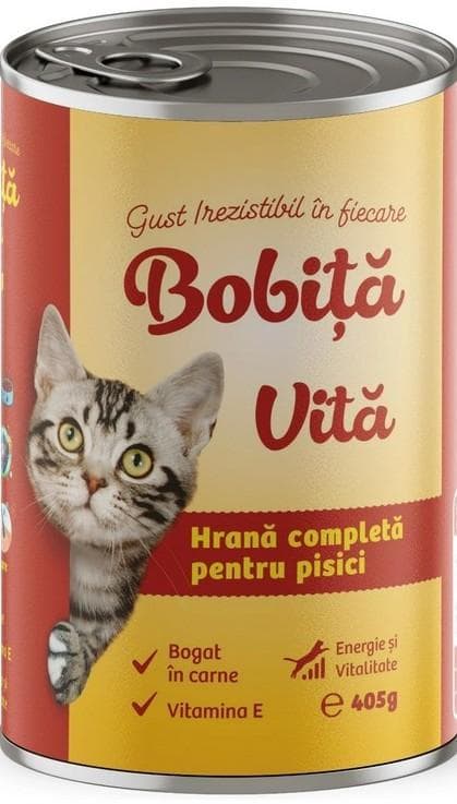 Bobita Conserva pentru pisica, cu vita