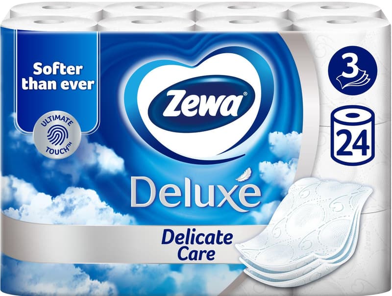 Zewa Deluxe Delicate Care Hartie igienica, 3 straturi, 24 role