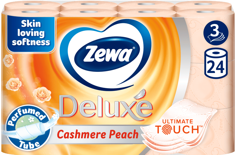 Zewa Deluxe Cashmere Peach Hartie igienica, 3 straturi, 24 role