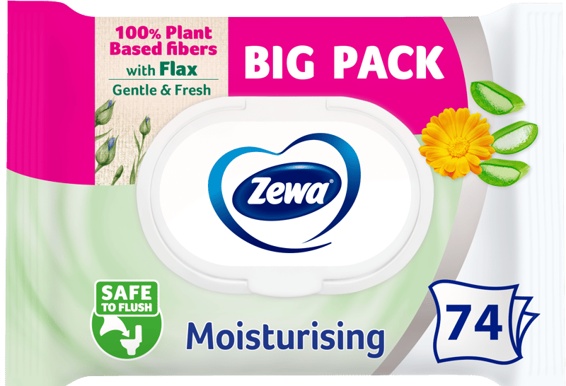 Zewa Moisturising Hartie igienica umeda, 74 bucati