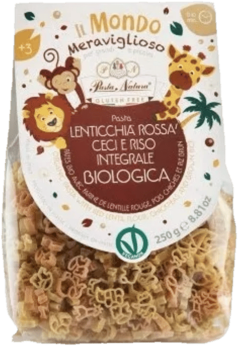 Pasta Natura ECO Paste savana cu faina de linte rosie, naut si orez brun  