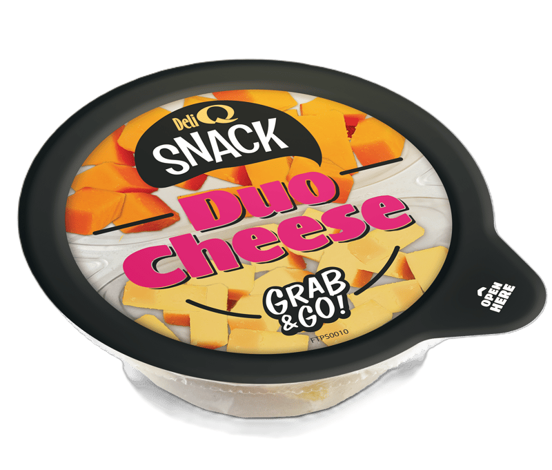 Deli Q Snack – Cuburi de branza Gouda si Cheddar rosu