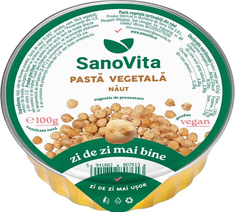 Sanovita Pasta vegetala din naut