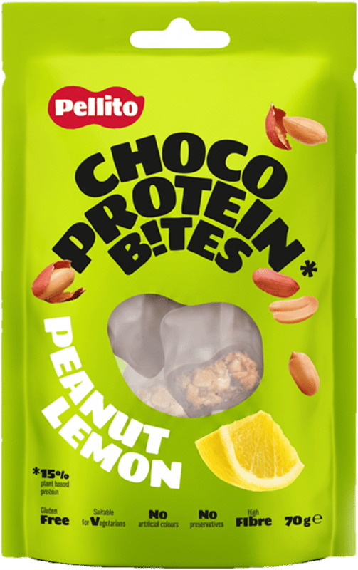 Pellito Cuburi proteice cu ciocolata arahide si lamaie