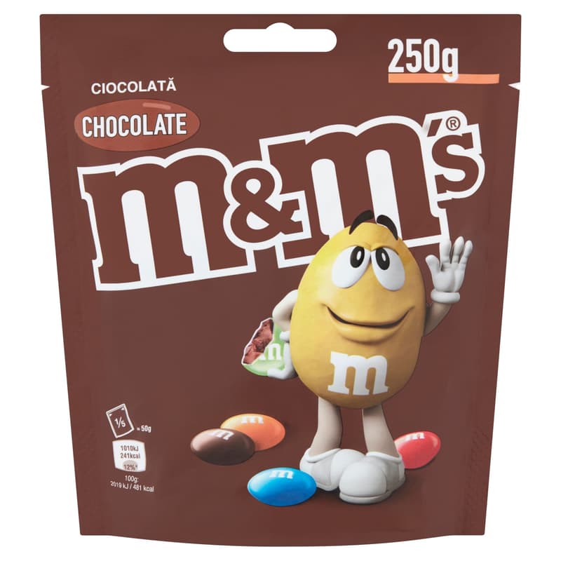 M&M's Ciocolata cu lapte, cu glazura crocanta si colorata