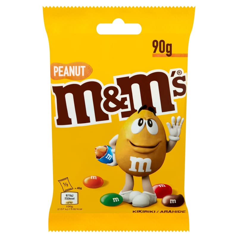 M&M's Peanuts covered in milk chocolate with crispy and colourful shell