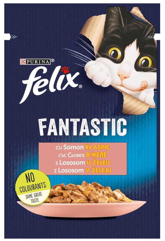 Felix Fantastic Hrana umeda pisici cu somon in aspic