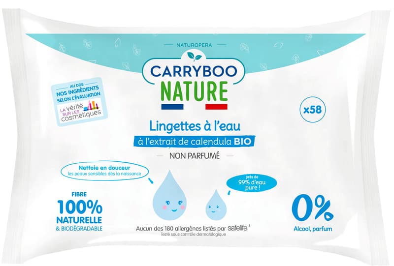 Carryboo ECO Servetele de apa umede hipoalergenice, fara parfum, extract de musetel