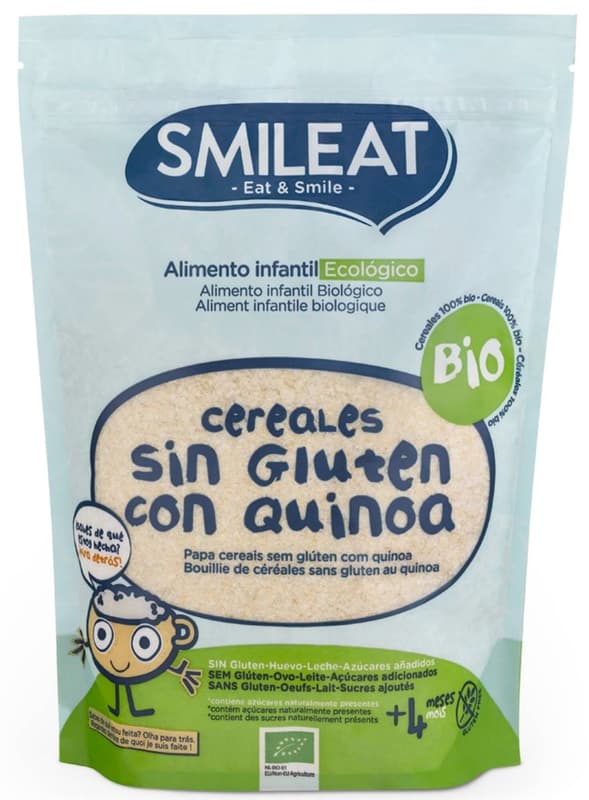 Smileat ECO Cereale fara gluten cu quinoa, +4 luni
