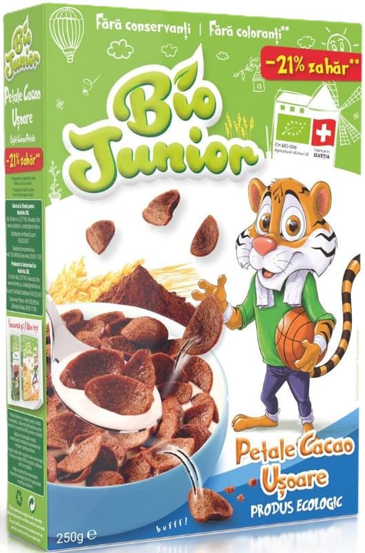 Bio Junior ECO Cereale petale cacao usoare -21% zahar