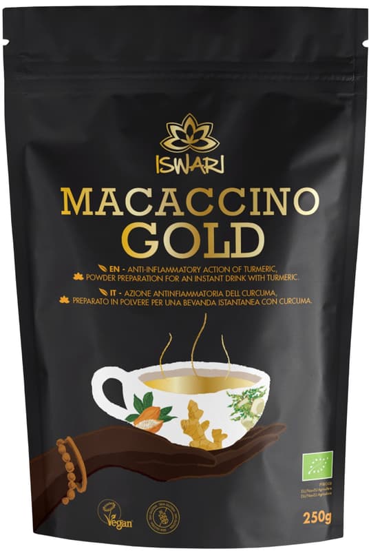 Iswari ECO Bautura instant functionala vegana Macaccino Gold