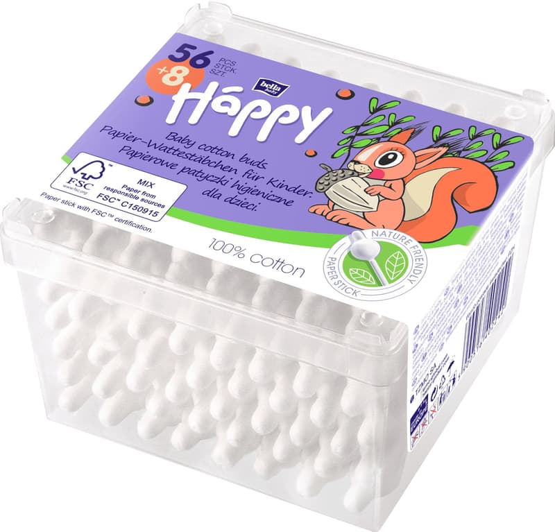 Happy Betisoare igienice pentru copii 56+8 buc