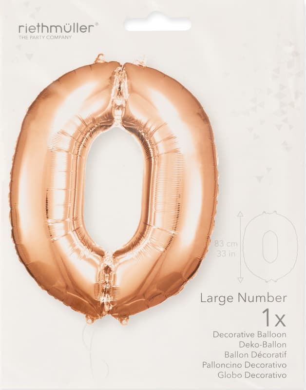Partycenter Rose Gold Foil Balloon Number 0