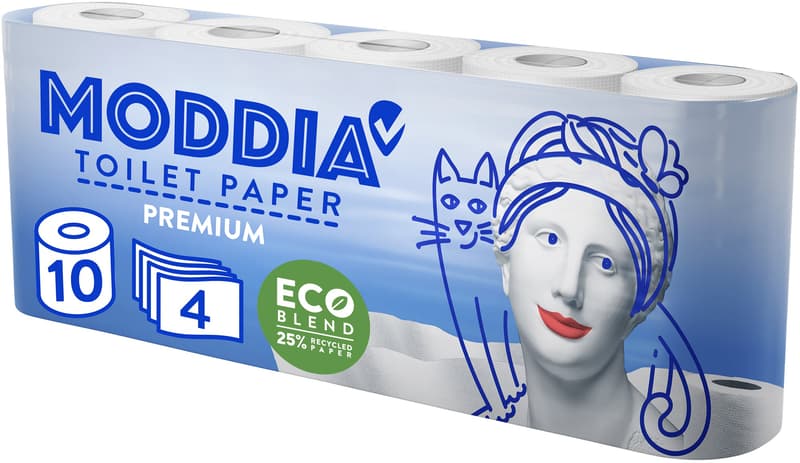 Moddia Hartie igienica 4 straturi, 10 role