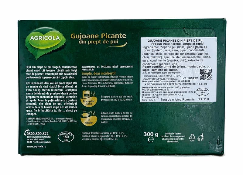 Agricola Gujoane picante din piept de pui