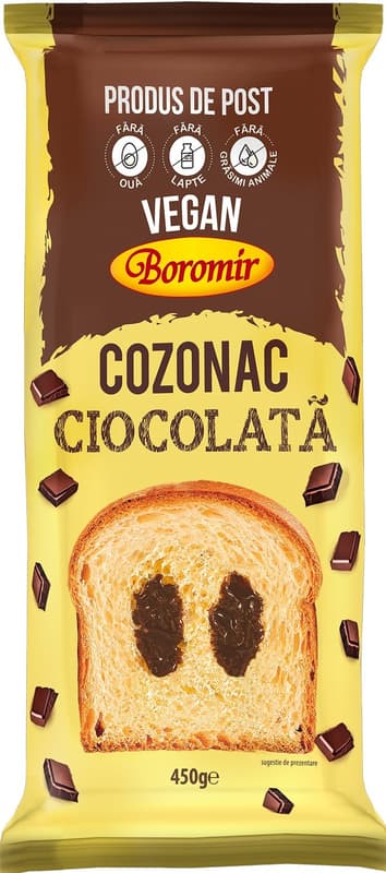 Boromir Cozonac vegan cu crema de ciocolata