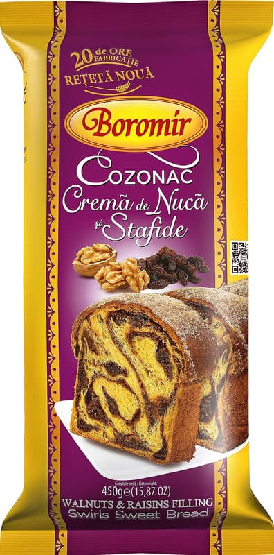 Boromir Cozonac cu crema de nuca si stafide