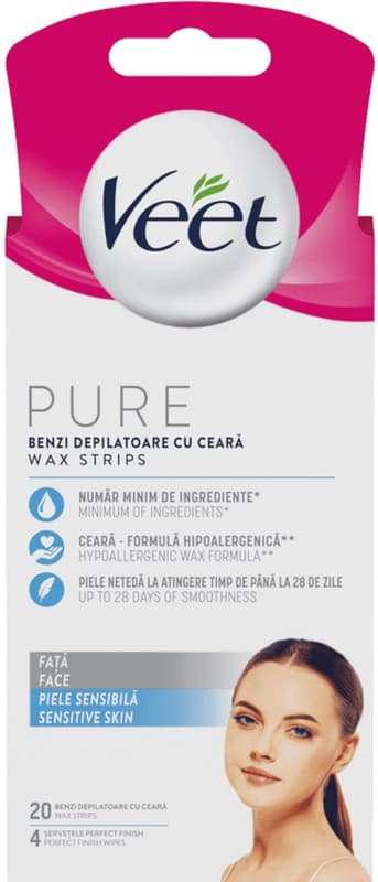 Veet Benzi de ceara depilatoare pentru fata