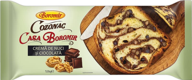 Boromir Cozonac Casa Boromir cu nuca si ciocolata
