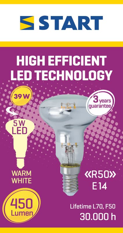 Start LED reflector R50, E14 5W