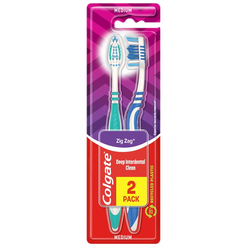Colgate Zig Zag Medium Pachet: 2xPeriuta de dinti