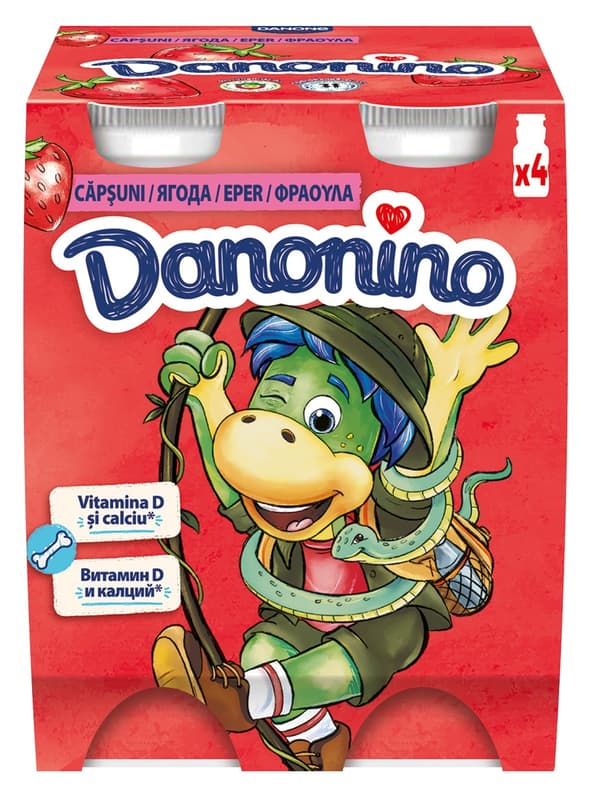 Danonino Iaurt de baut pentru copii cu capsuni