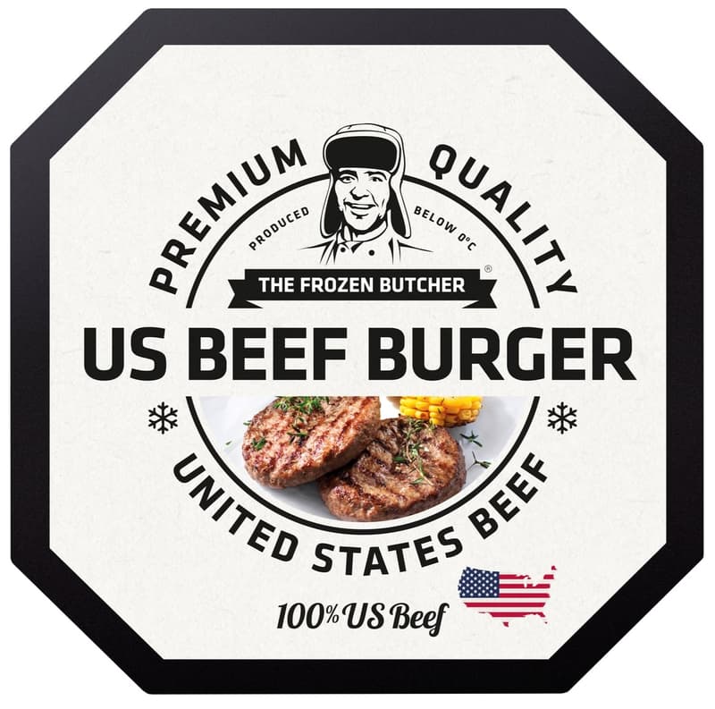 The Frozen Butcher US Beef Burger, 2x125g (frozen)