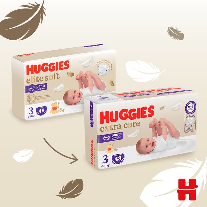 Huggies Elite Soft Pants Mega Diapers Size 3 (6-11 kg)