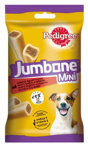 Pedigree Jumbone Batoane pentru caini de talie mica, cu aroma de vita si pasare 4 bucati