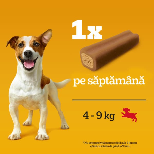 Pedigree Jumbone Batoane pentru caini de talie mica, cu aroma de vita si pasare 4 bucati