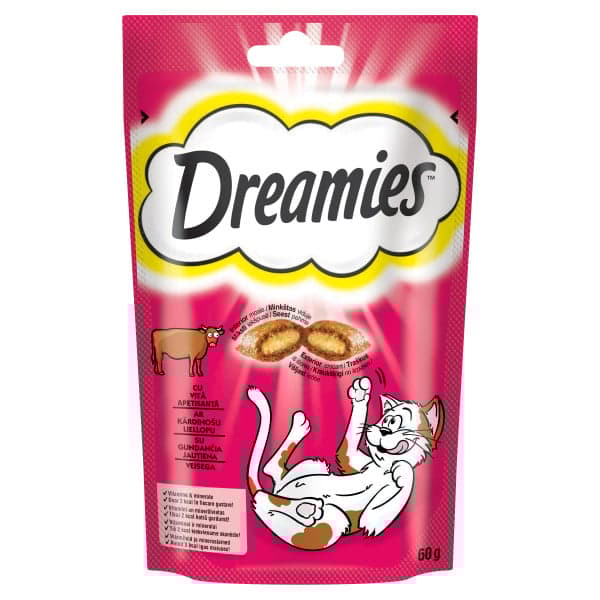 Dreamies Recompense pentru pisici, cu vita ademenitoare