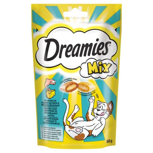 Dreamies Recompense pentru pisici, mix cu somon si branza