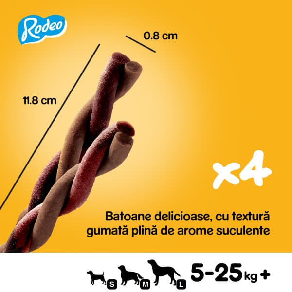 Pedigree Rodeo Recompense pentru caini, cu vita