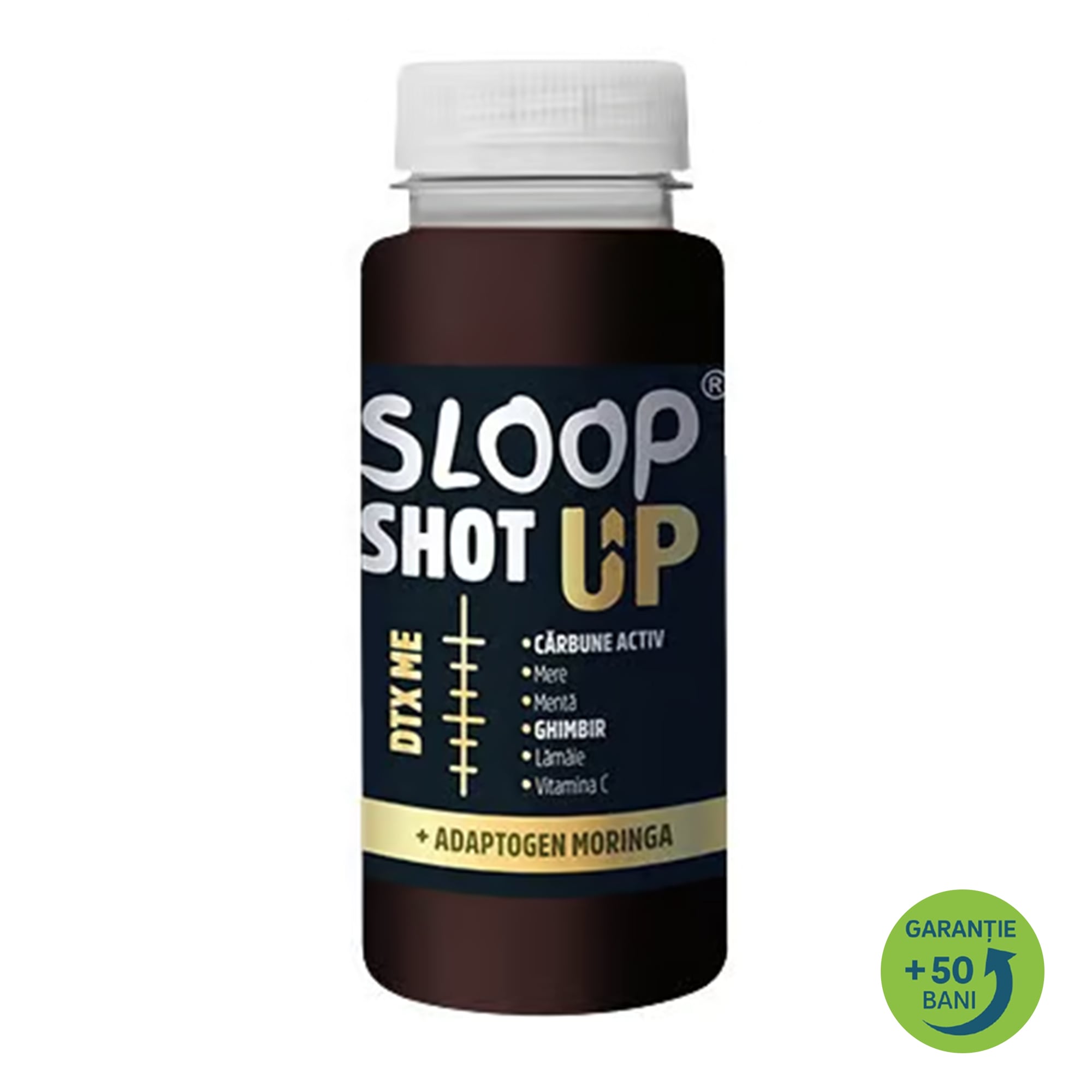 Sloop SHOT Up cu Moringa, Carbune activ si Ghimbir (Detox me)