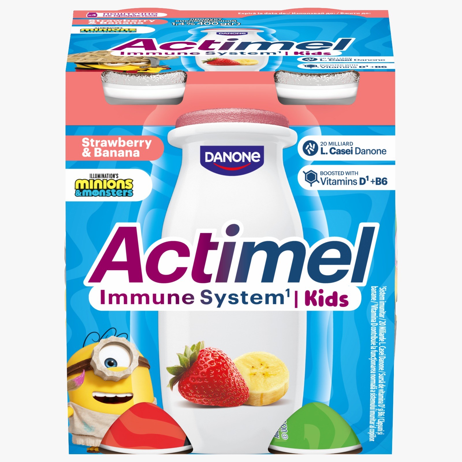 Actimel Actikids capsuni si banane (4x100g)