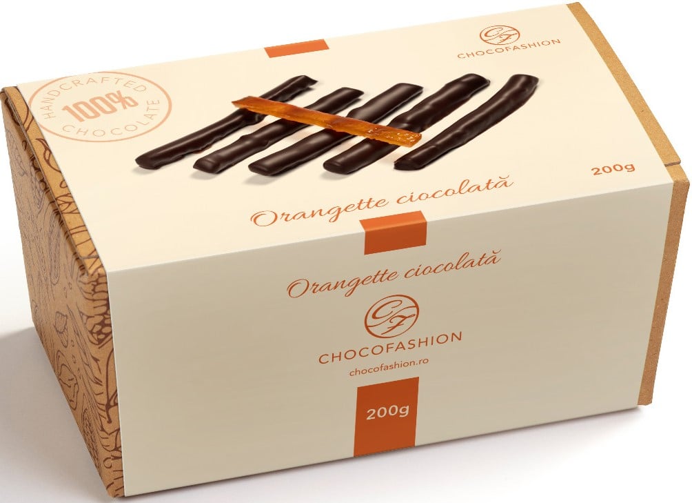 ChocoFashion Tableta ciocolata neagra cu portocala confiata si migdale