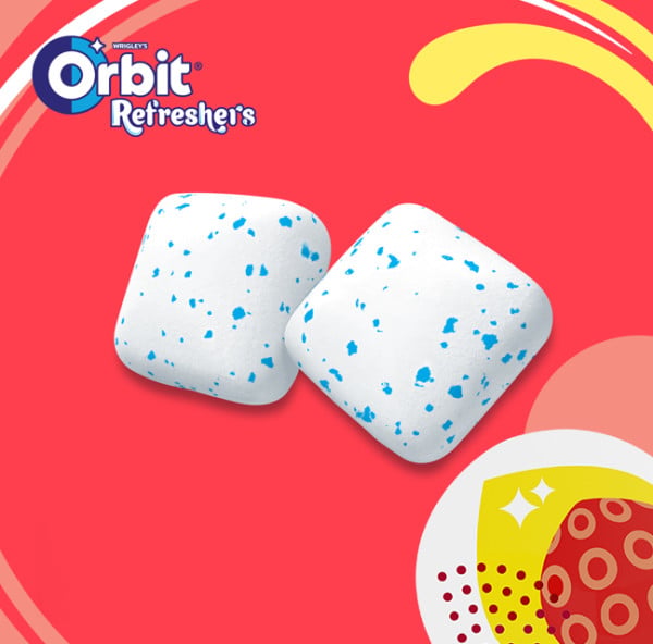 Orbit Refreshers Guma de mestecat fara zahar cu arome de capsuni