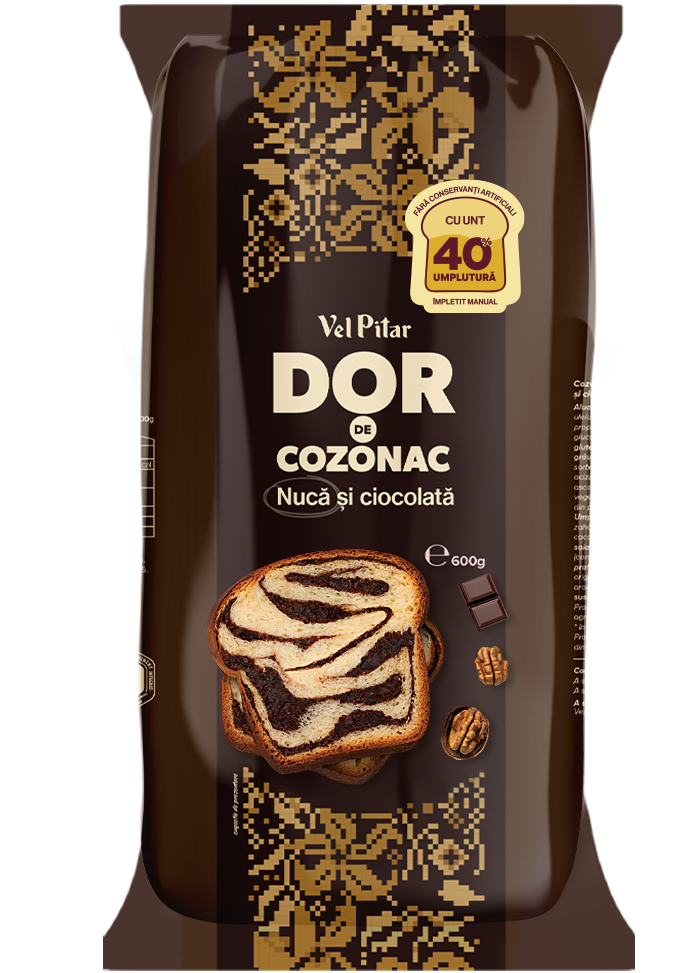 DOR Cozonac de post cu stafide si cacao