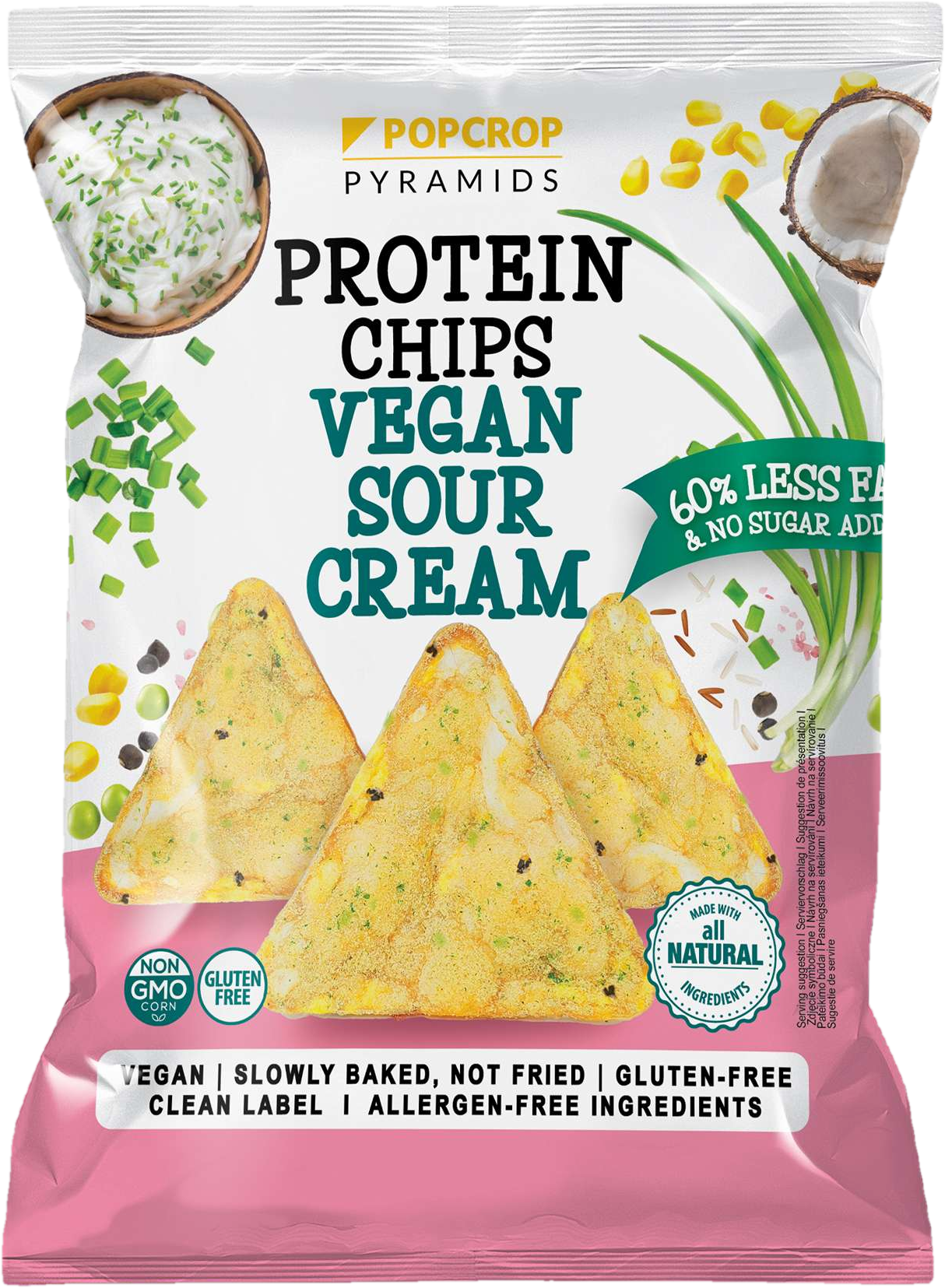 Popcrop Chips-uri cu proteina din mazare si aroma de smantana