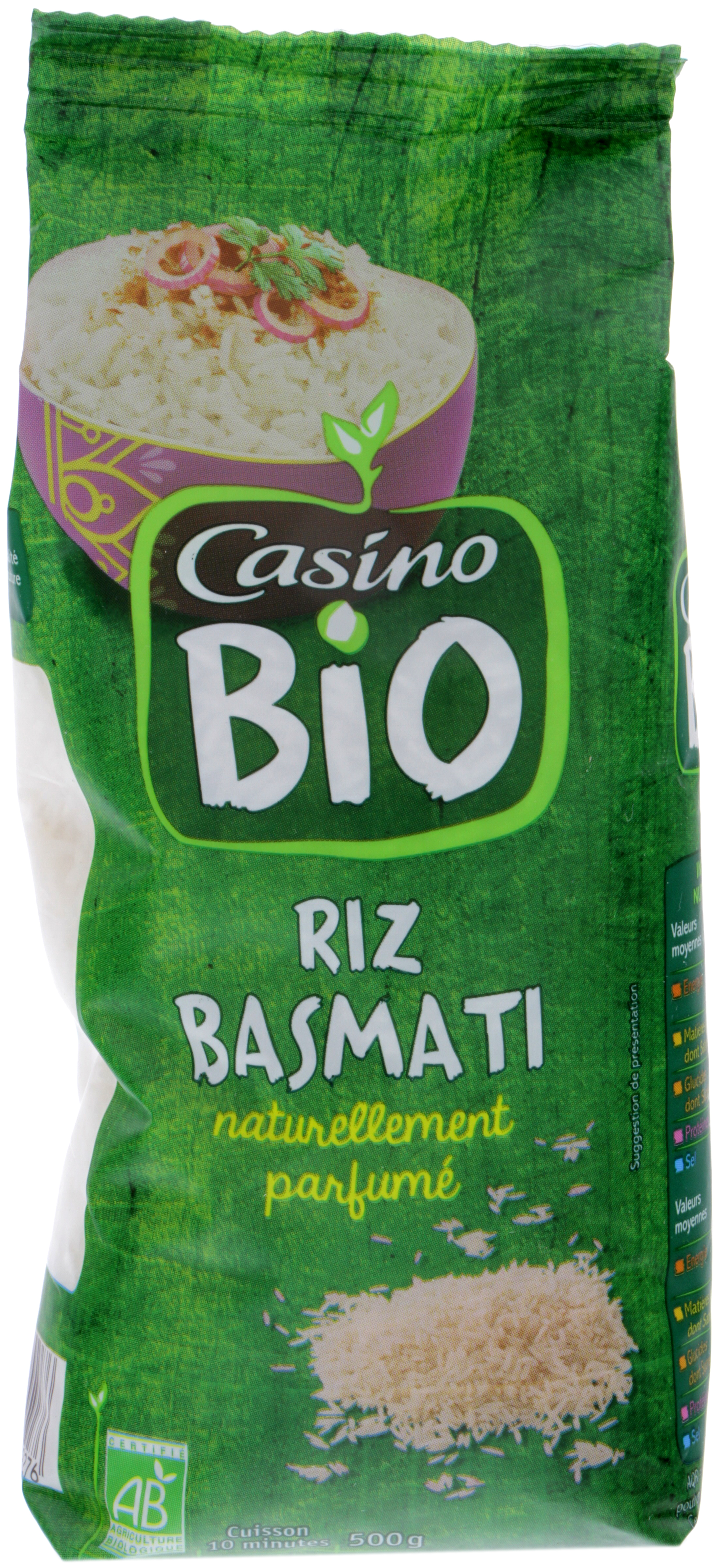 CASINO BIO Riz Basmati naturellement parfumé Bio - 500g