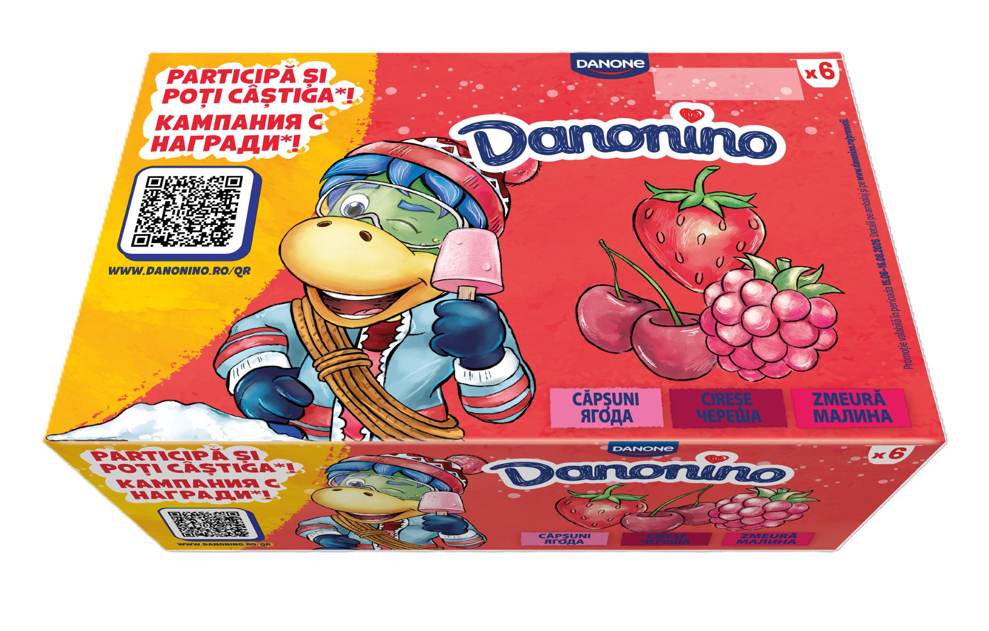 Danonino Branzica de vaci pentru copii cu capsuni/cirese/zmeura