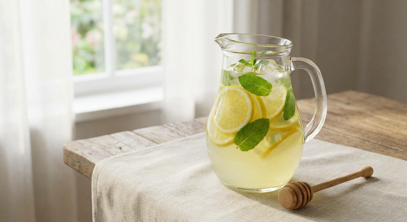 Limonadă de casă proaspătă cu mentă și gheață