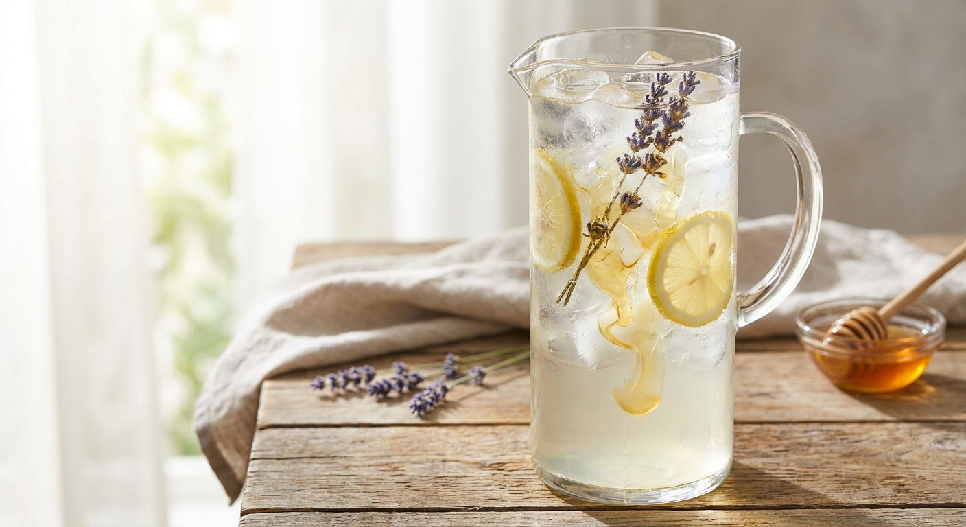 Limonadă delicată cu lavandă, lămâie și miere de albine
