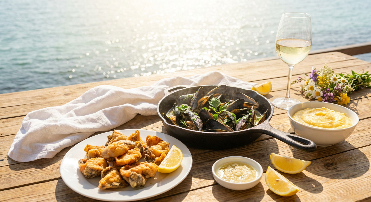 Midi proaspete și fructe de mare la Cherhana Agigea