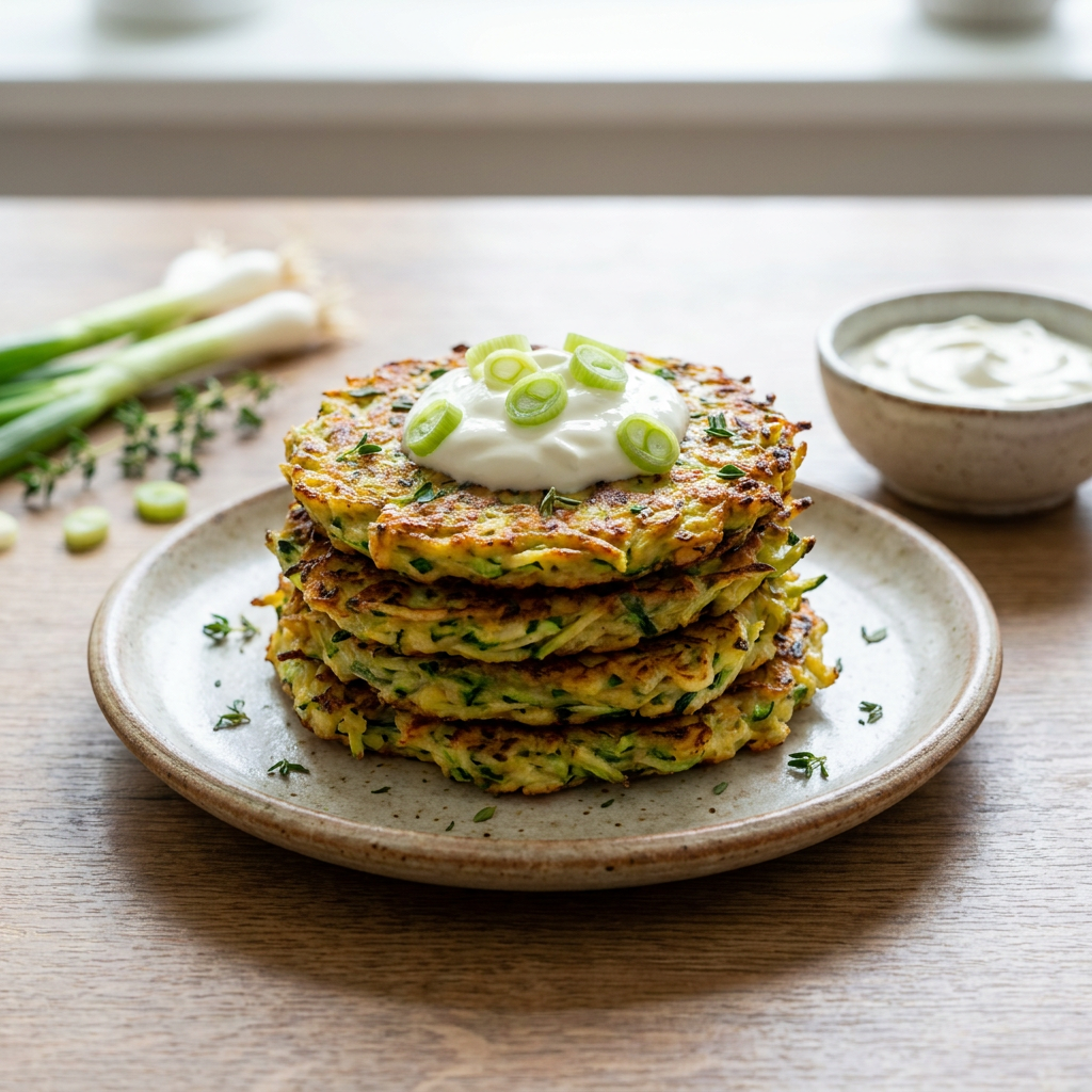 Grated zucchini and fresh fritter mixture